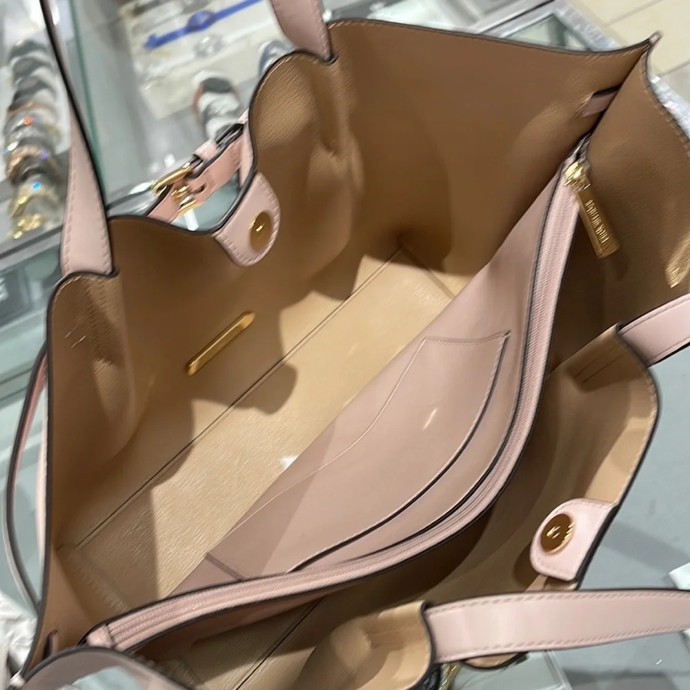 MICHAEL KORS Emilia Large Pebbled Leather Tote Bag POWDER BLUSH COLOR - Picture 8 of 16